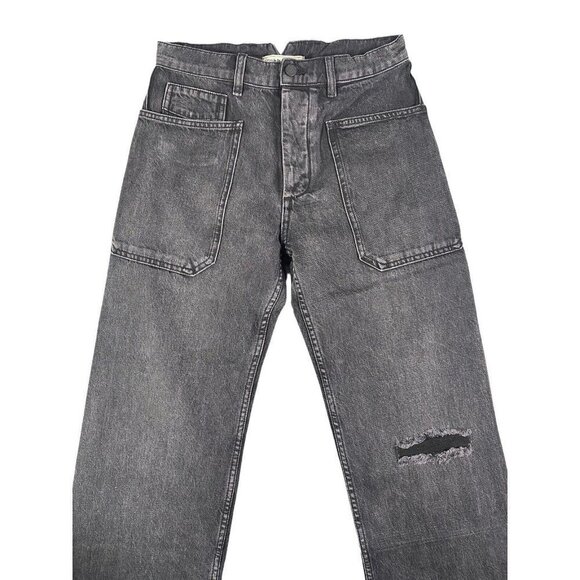 Free People x SANDRINE ROSE Women's Wide Distressed‎ Cargo Pockets Jeans Size 27 - Picture 3 of 13